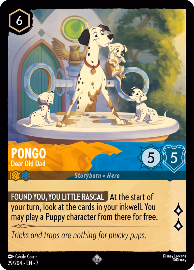 Pongo - Dear Old Dad Lorcana card (29/204, Archazia's Island)