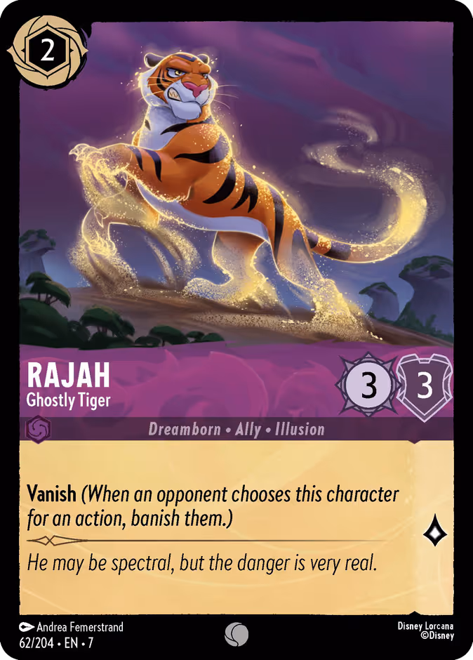 Rajah - Ghostly Tiger Lorcana card (62/204, Archazia's Island)