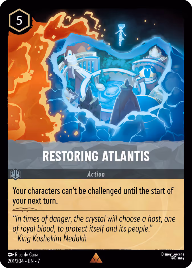 Restoring Atlantis Lorcana card (201/204, Archazia's Island)