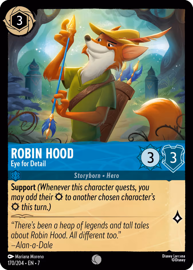 Robin Hood - Eye for Detail Lorcana card (170/204, Archazia's Island)