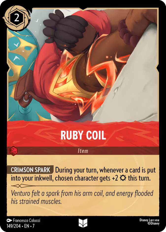 Ruby Coil Lorcana card (149/204, Archazia's Island)