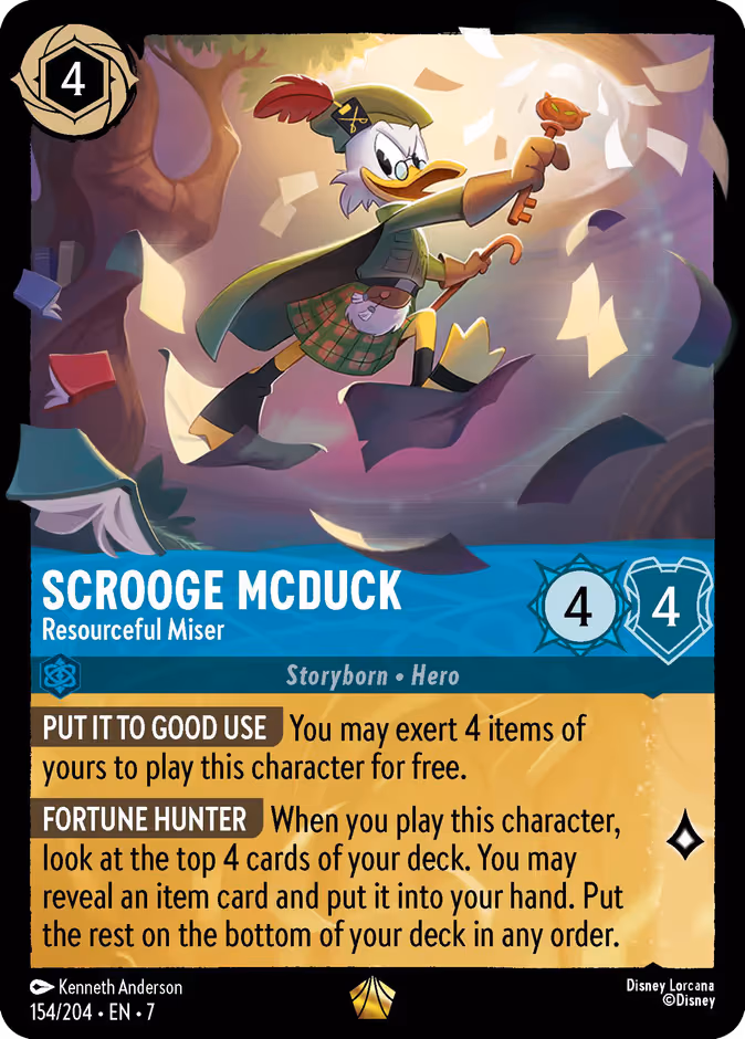 Scrooge Mcduck - Resourceful Miser Lorcana card (154/204, Archazia's Island)