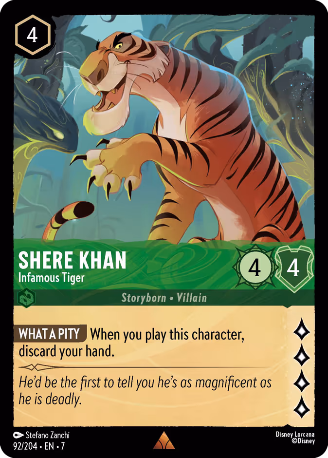Shere Khan - Infamous Tiger Lorcana card (92/204, Archazia's Island)