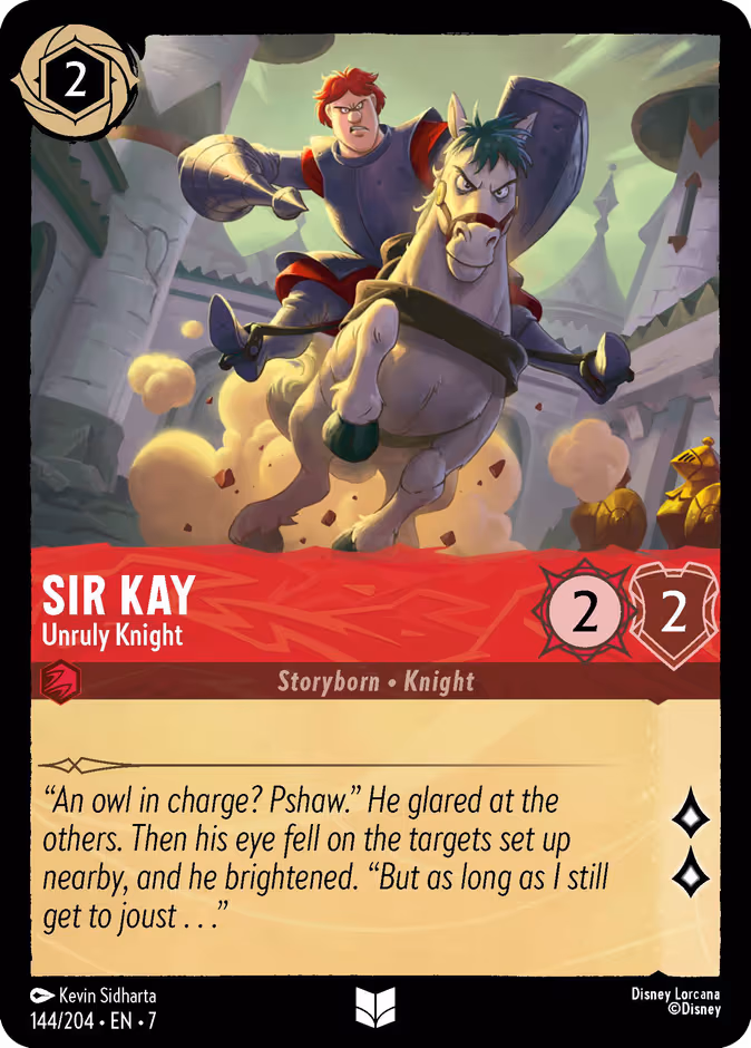 Sir Kay - Unruly Knight Lorcana card (144/204, Archazia's Island)