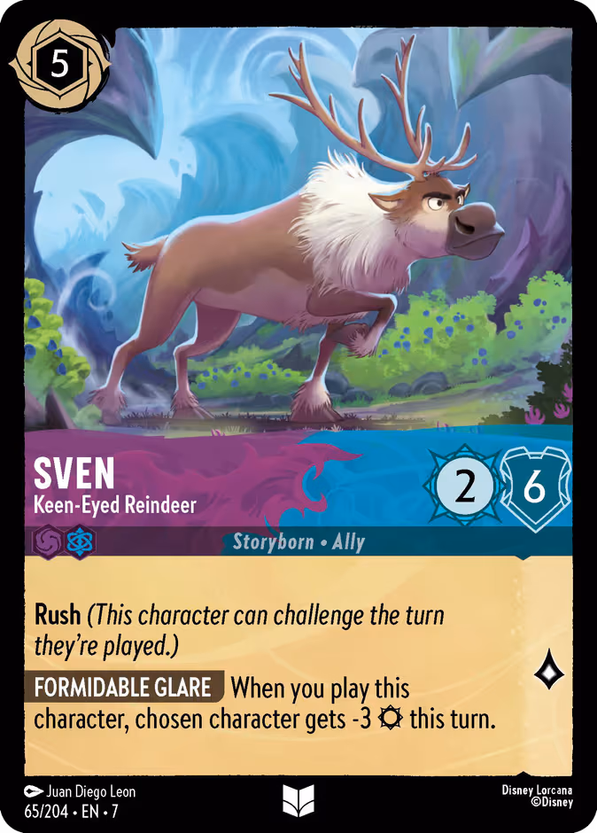 Sven - Keen-Eyed Reindeer Lorcana card (65/204, Archazia's Island)