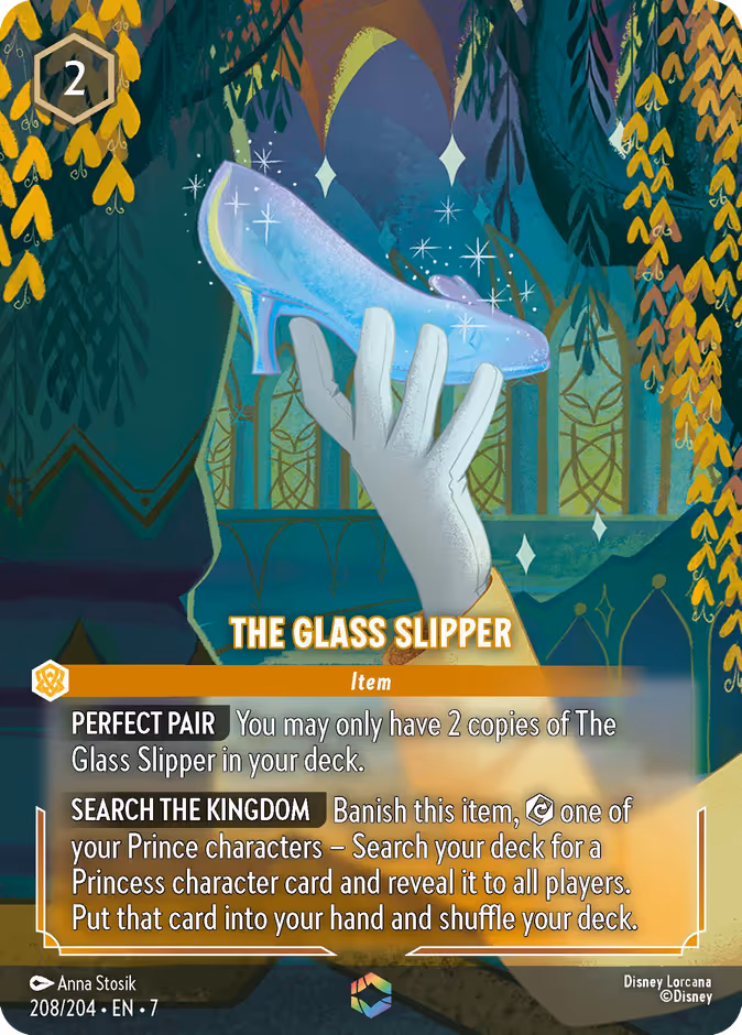 The Glass Slipper Lorcana card (208/204)
