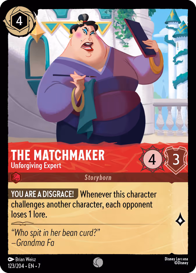 The Matchmaker - Unforgiving Expert Lorcana card (123/204, Archazia's Island)