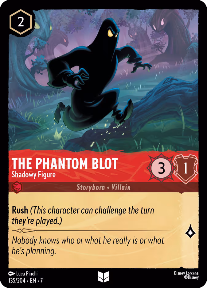 The Phantom Blot - Shadowy Figure Lorcana card (135/204, Archazia's Island)