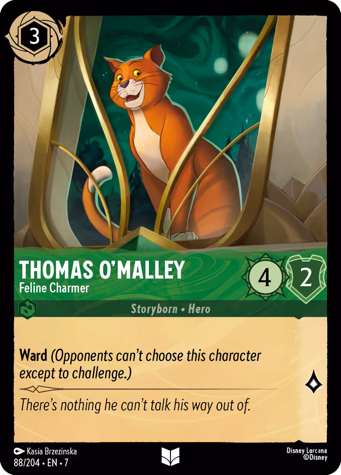 Thomas O'Malley - Feline Charmer Lorcana card (88/204, Archazia's Island)