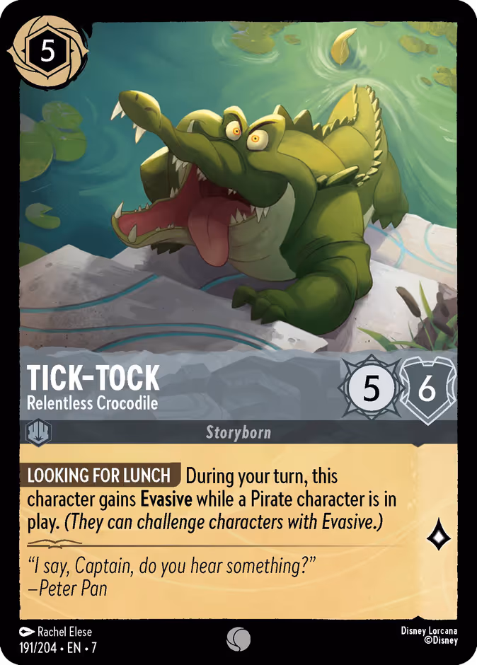 Tick-Tock - Relentless Crocodile Lorcana card (191/204, Archazia's Island)
