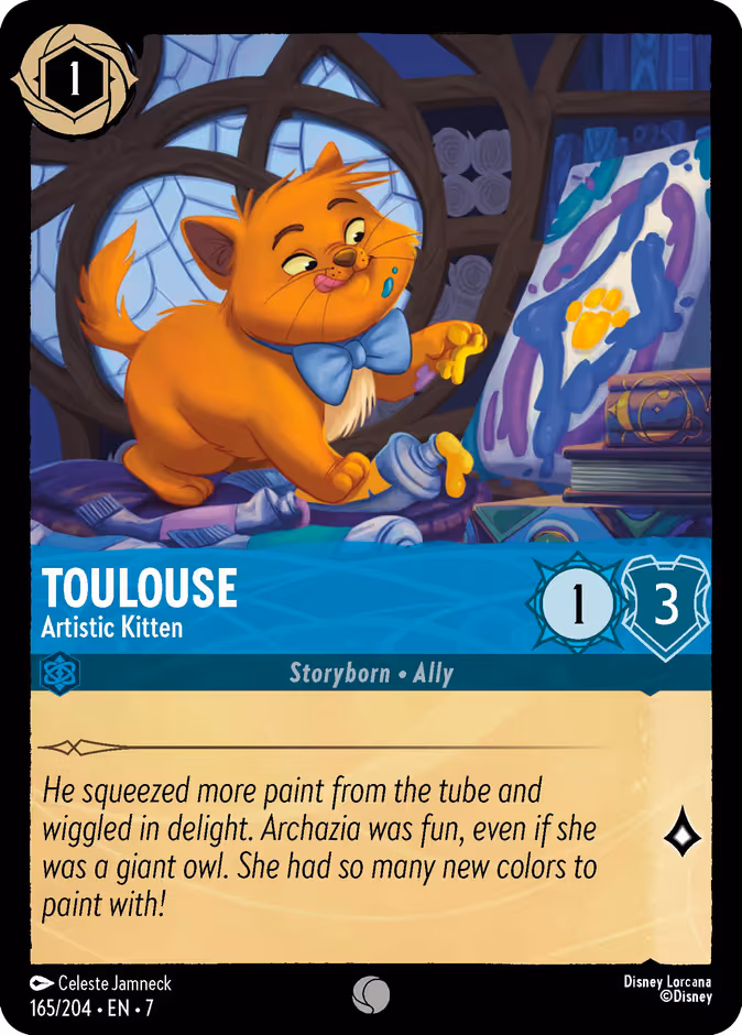 Toulouse - Artistic Kitten Lorcana card (165/204, Archazia's Island)