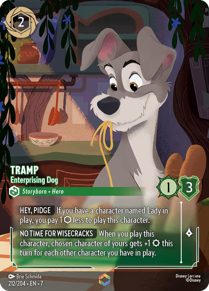 Tramp - Enterprising Dog Lorcana card (212/204)