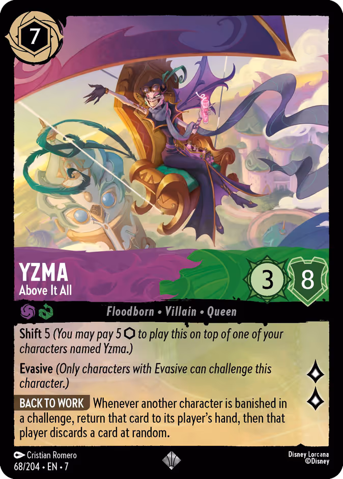 Yzma - Above It All Lorcana card (68/204, Archazia's Island)