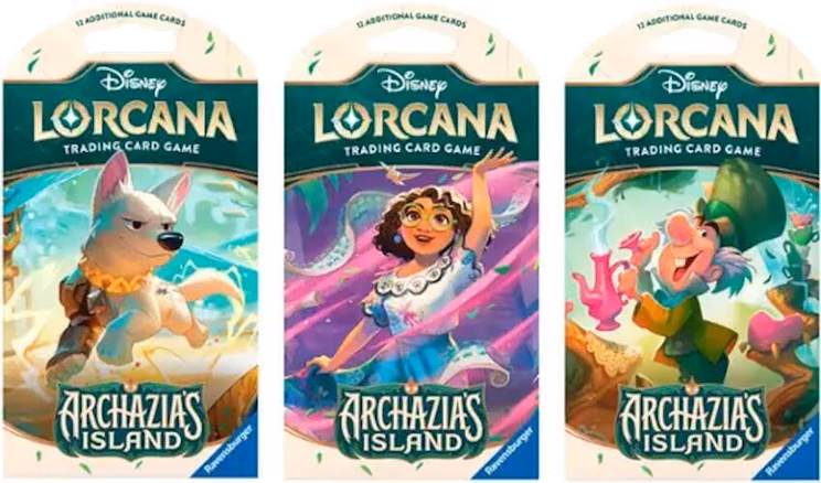 Disney Lorcana Archazia's Island Sleeved Booster Pack Art Bundle