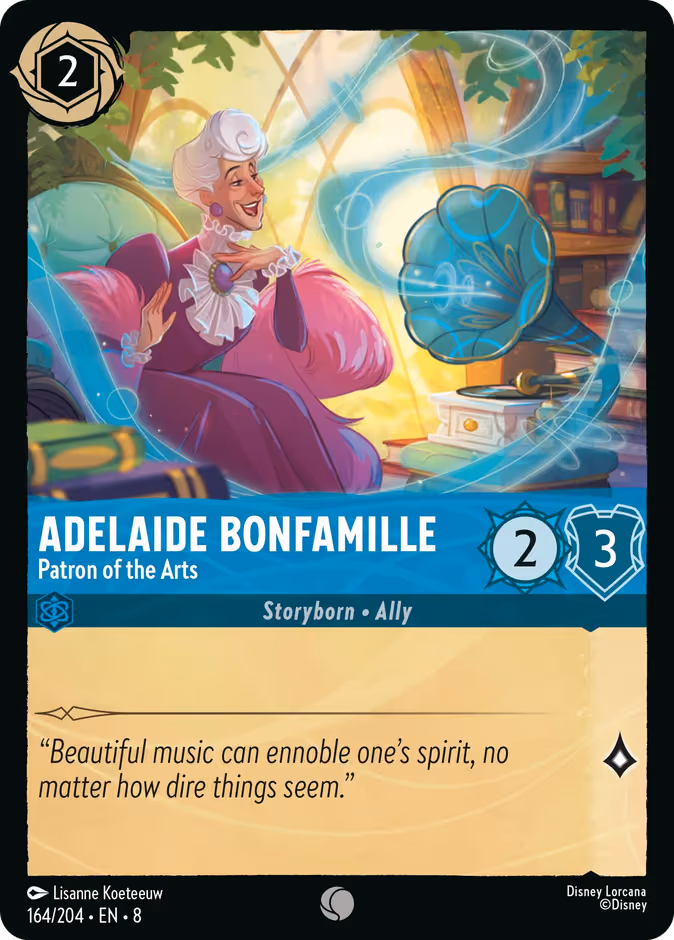 Adelaide Bonfamille - Patron of the Arts Lorcana card (164/204, Reign of Jafar)