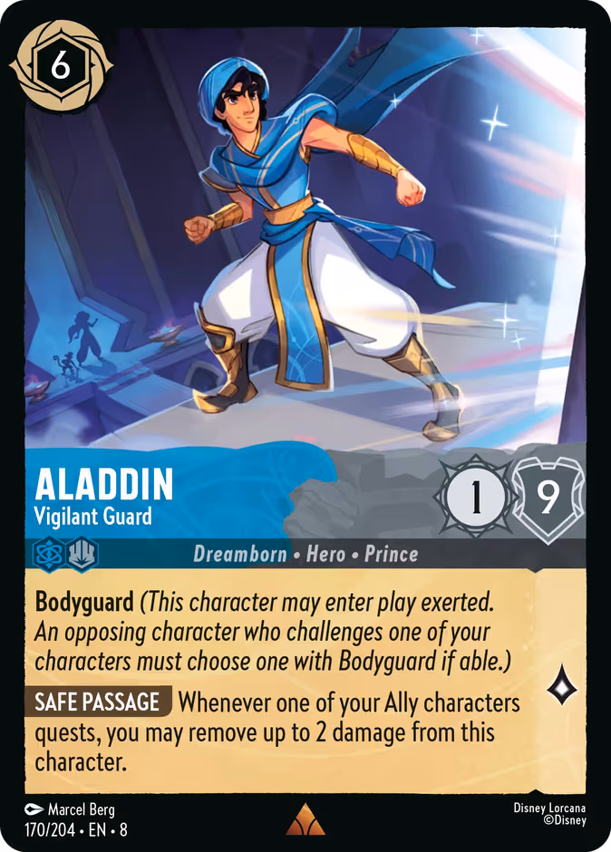 Aladdin - Vigilant Guard Lorcana card (170/204, Reign of Jafar)