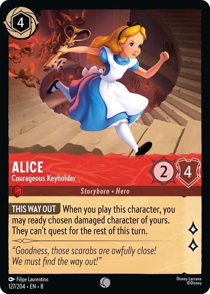 Alice - Courageous Keyholder Lorcana card (127/204, Reign of Jafar)