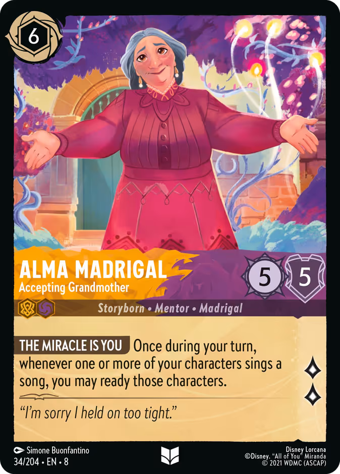 Alma Madrigal - Accepting Grandmother Lorcana card (34/204, Reign of Jafar)