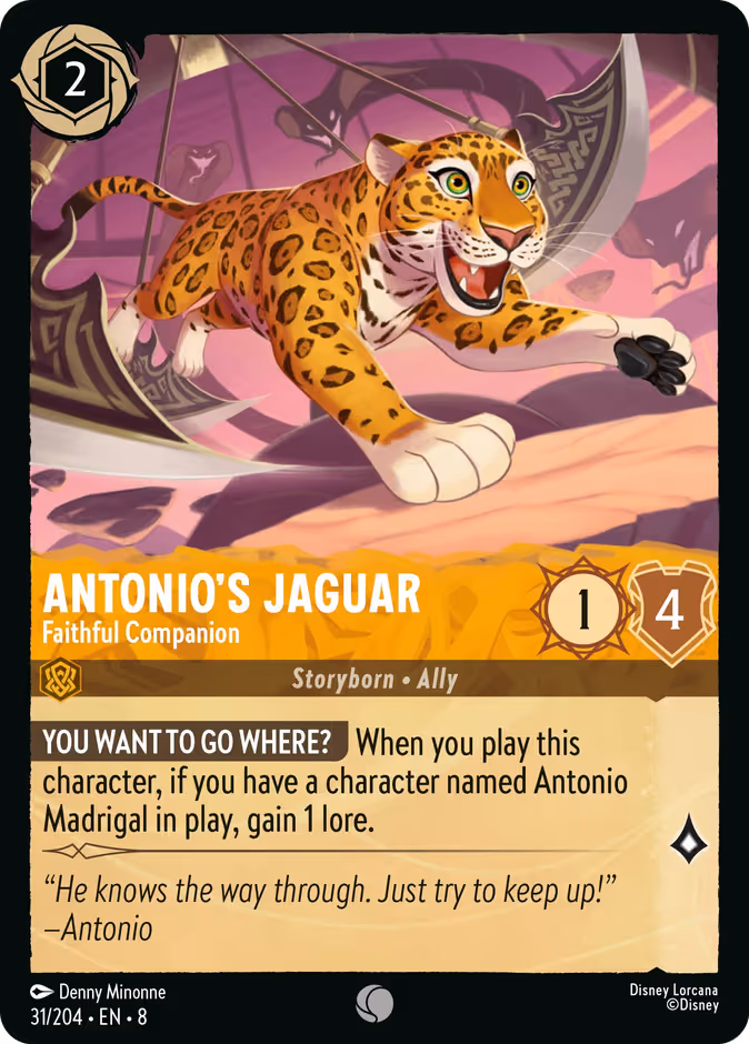 Antonio's Jaguar - Faithful Companion Lorcana card (31/204, Reign of Jafar)