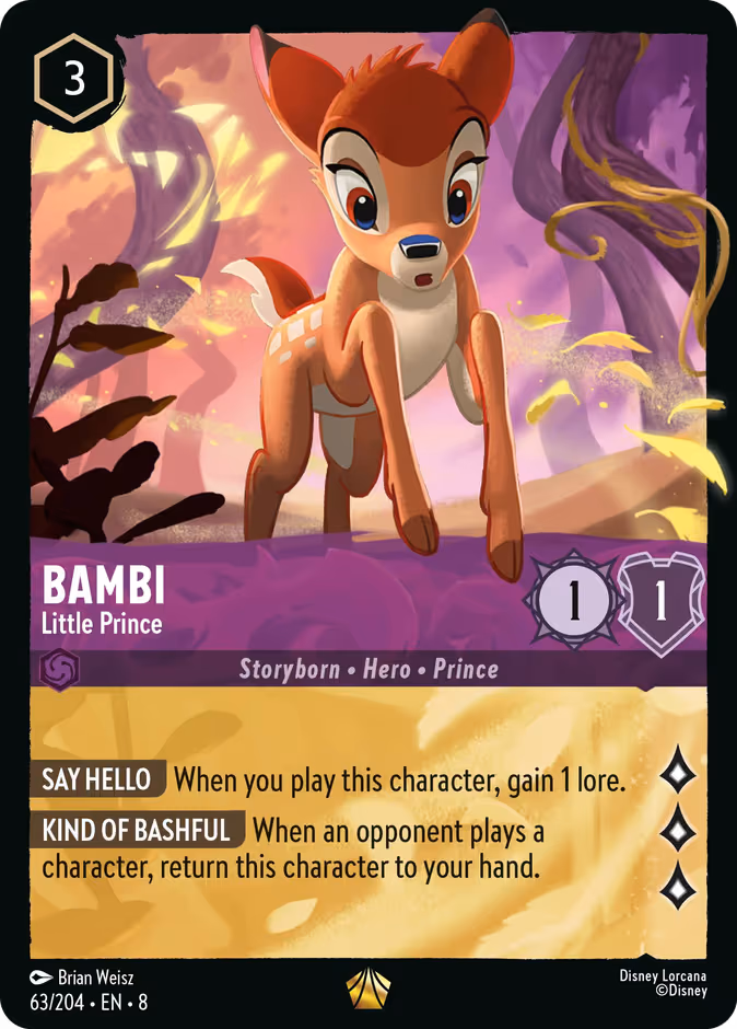Bambi - Little Prince Lorcana card (63/204, Reign of Jafar)