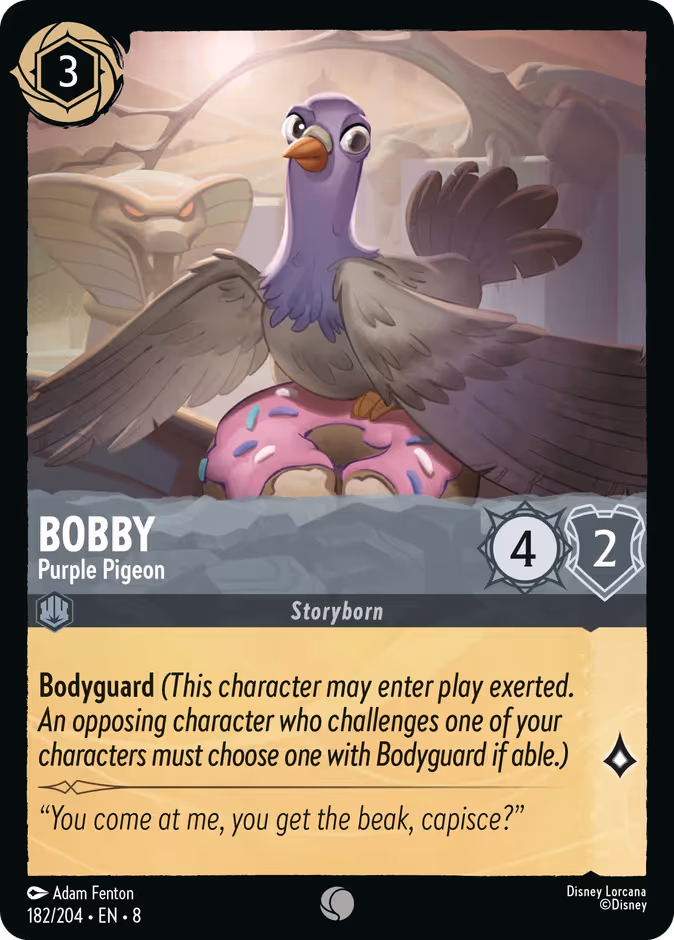 Bobby - Purple Pigeon Lorcana card (182/204, Reign of Jafar)