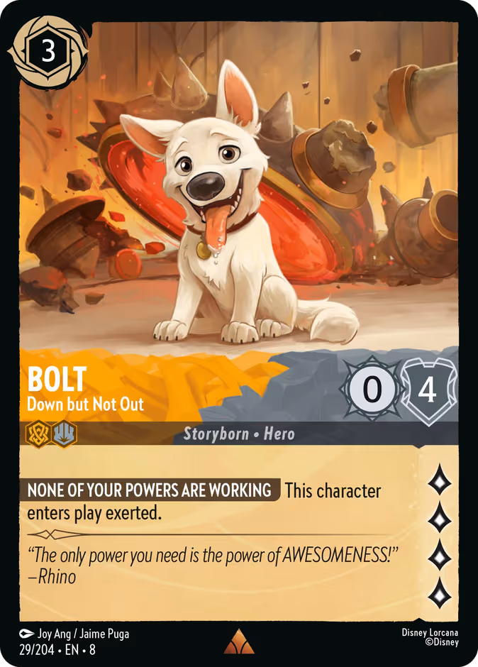 Bolt - Down but Not Out Lorcana card (29/204, Reign of Jafar)