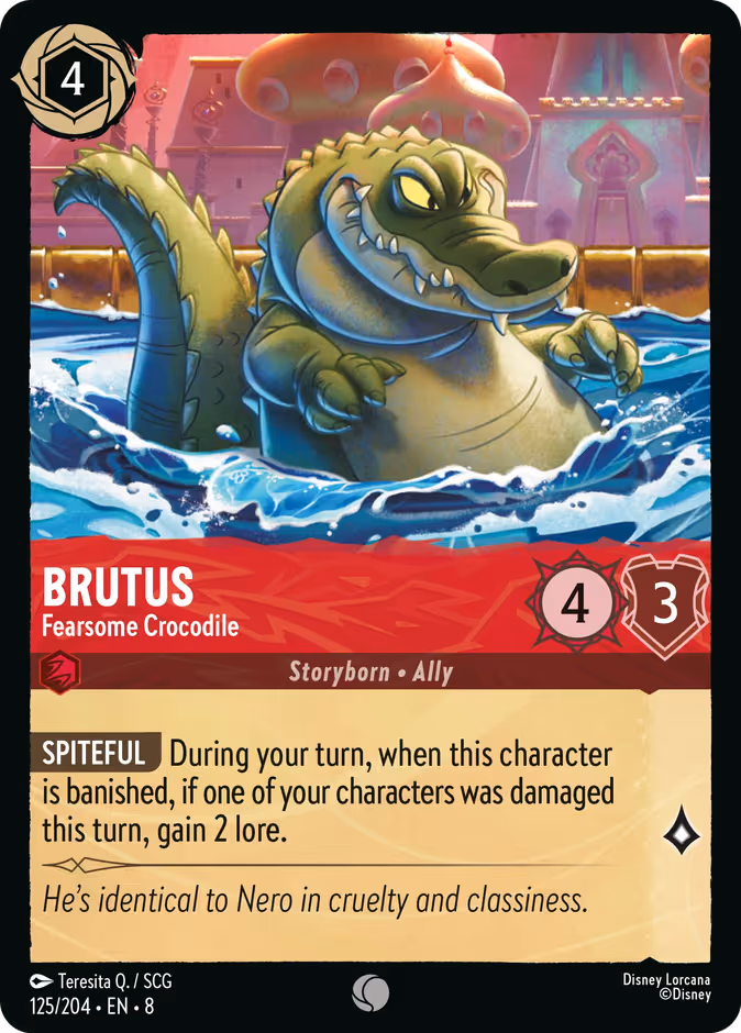 Brutus - Fearsome Crocodile Lorcana card (125/204, Reign of Jafar)