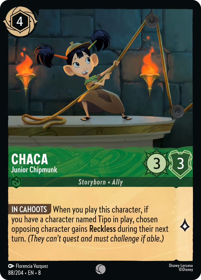 Chaca - Junior Chipmunk Lorcana card (88/204, Reign of Jafar)