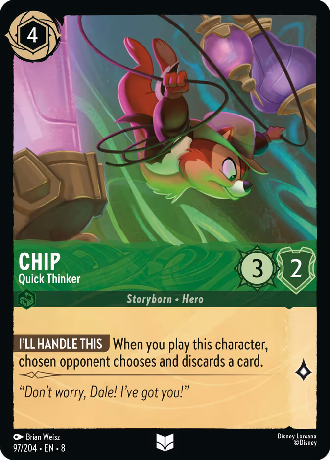 Chip - Quick Thinker Lorcana card (97/204, Reign of Jafar)