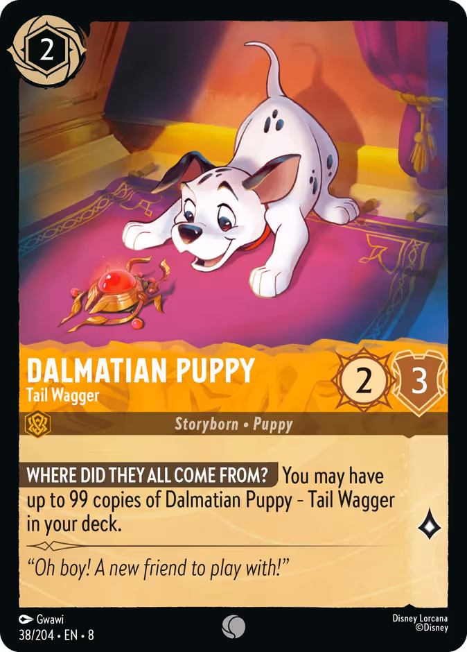 Dalmatian Puppy - Tail Wagger Lorcana card (38/204, Reign of Jafar)