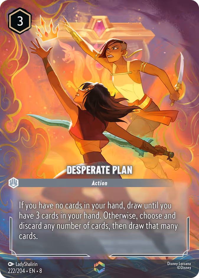 Desperate Plan Lorcana card (222/204, Reign of Jafar)