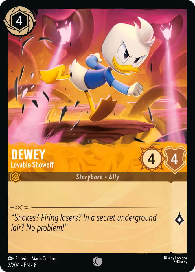 Dewey - Lovable Showoff Lorcana card (2/204, Reign of Jafar)