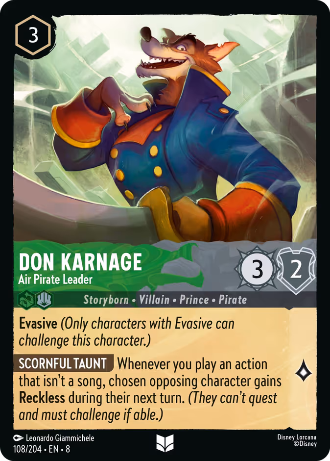 Don Karnage - Air Pirate Leader Lorcana card (108/204, Reign of Jafar)