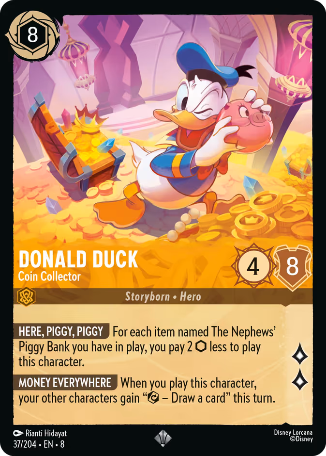 Donald Duck - Coin Collector Lorcana card (37/204, Reign of Jafar)