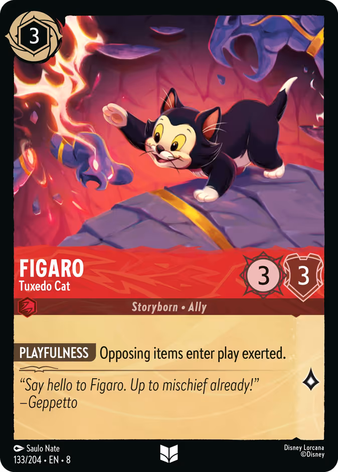 Figaro - Tuxedo Cat Lorcana card (133/204, Reign of Jafar)