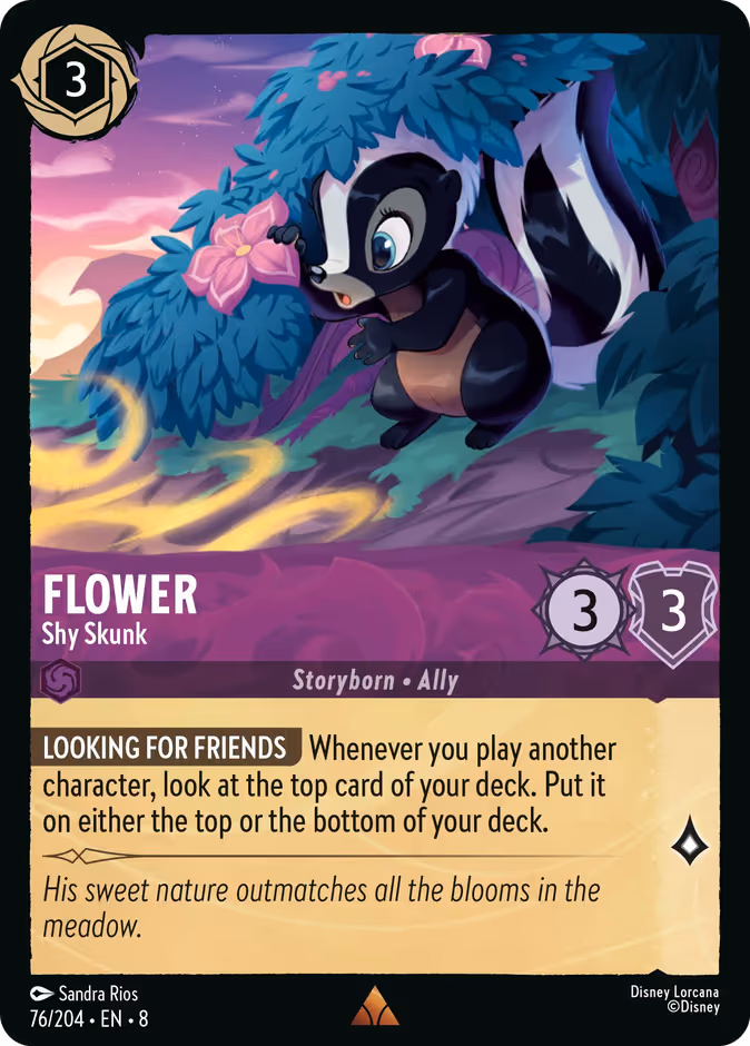 Flower - Shy Skunk Lorcana card (76/204, Reign of Jafar)