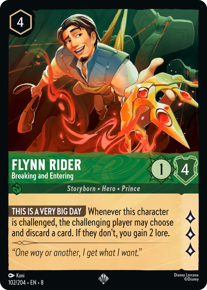 Flynn Rider - Breaking and Entering Lorcana card (102/204, Reign of Jafar)