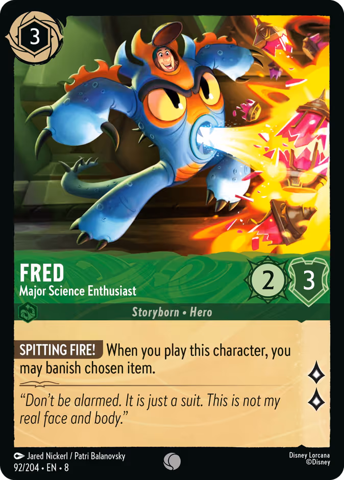 Fred - Major Science Enthusiast Lorcana card (92/204, Reign of Jafar)