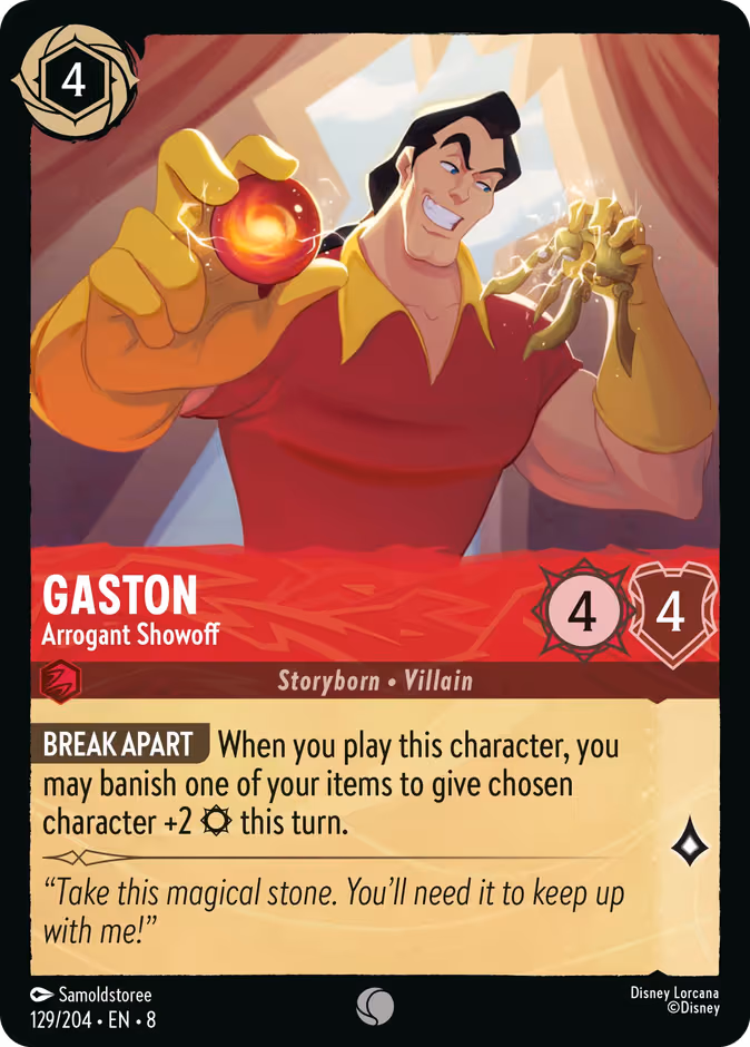 Gaston - Arrogant Showoff Lorcana card (129/204, Reign of Jafar)