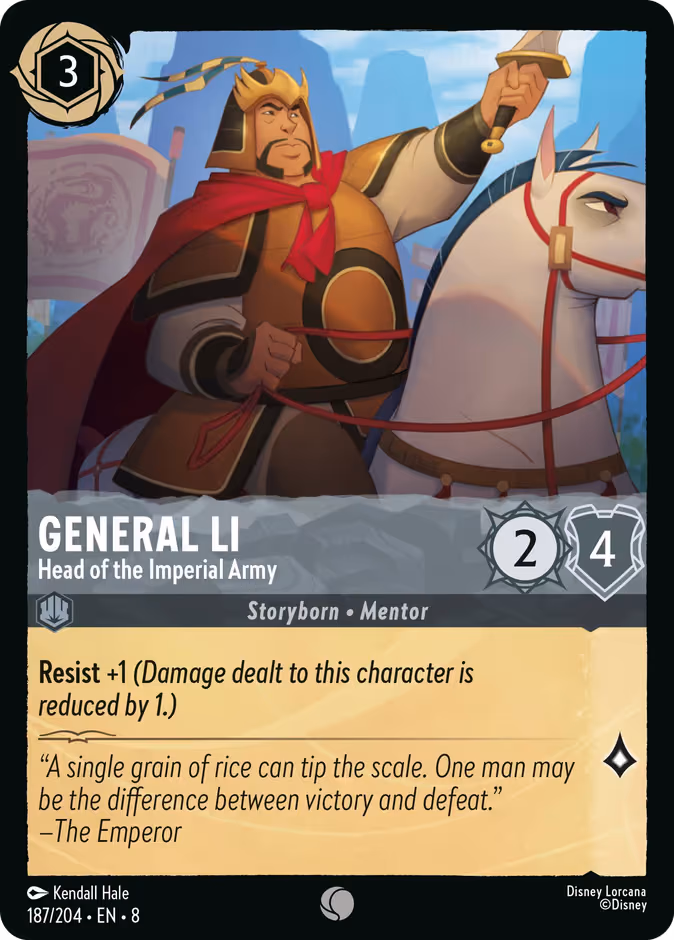 General Li - Head of the Imperial Army Lorcana card (187/204, Reign of Jafar)