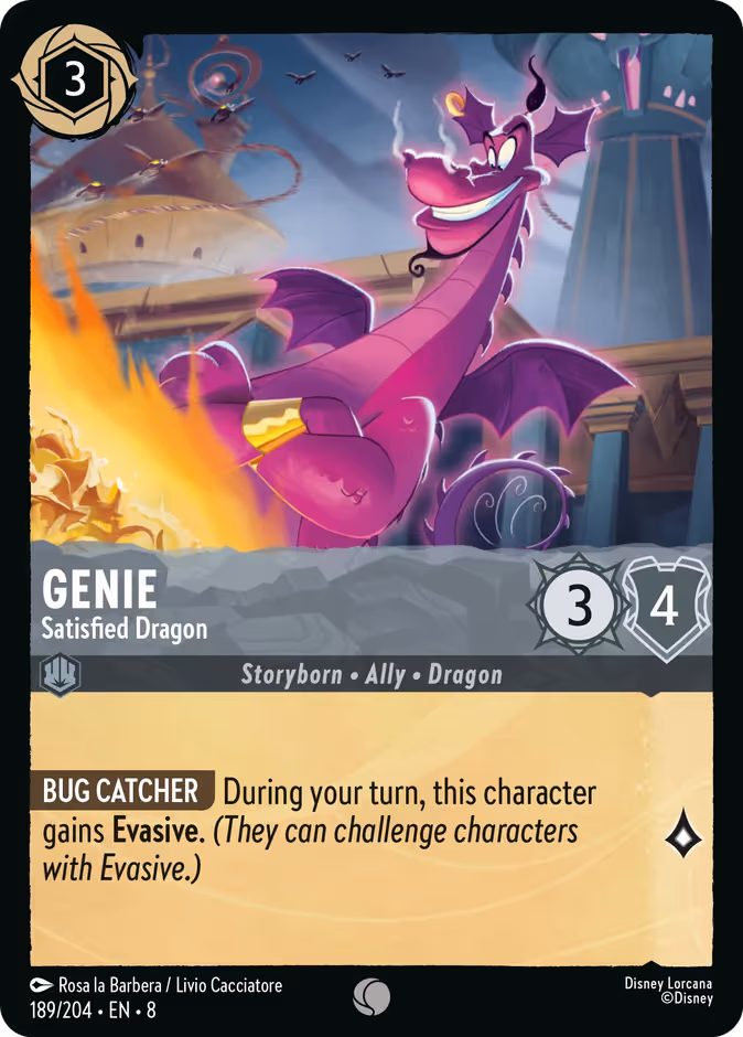 Genie - Satisfied Dragon Lorcana card (189/204, Reign of Jafar)