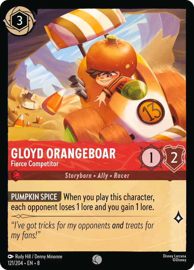 Gloyd Orangeboar - Fierce Competitor Lorcana card (121/204, Reign of Jafar)