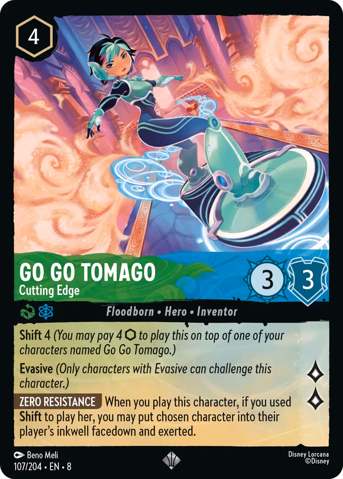 Go Go Tomago - Cutting Edge Lorcana card (107/204, Reign of Jafar)