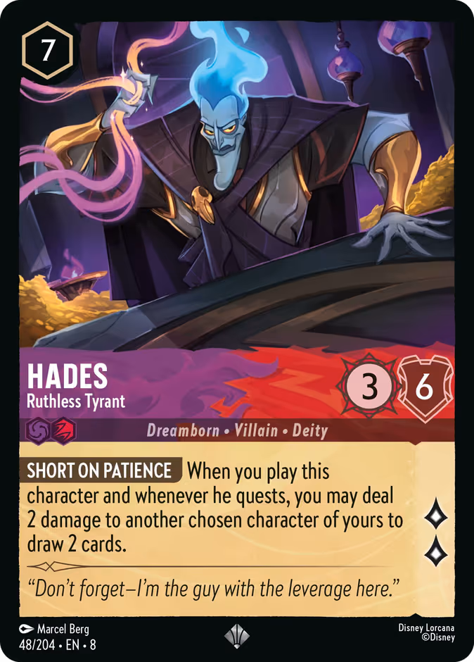 Hades - Ruthless Tyrant Lorcana card (48/204, Reign of Jafar)