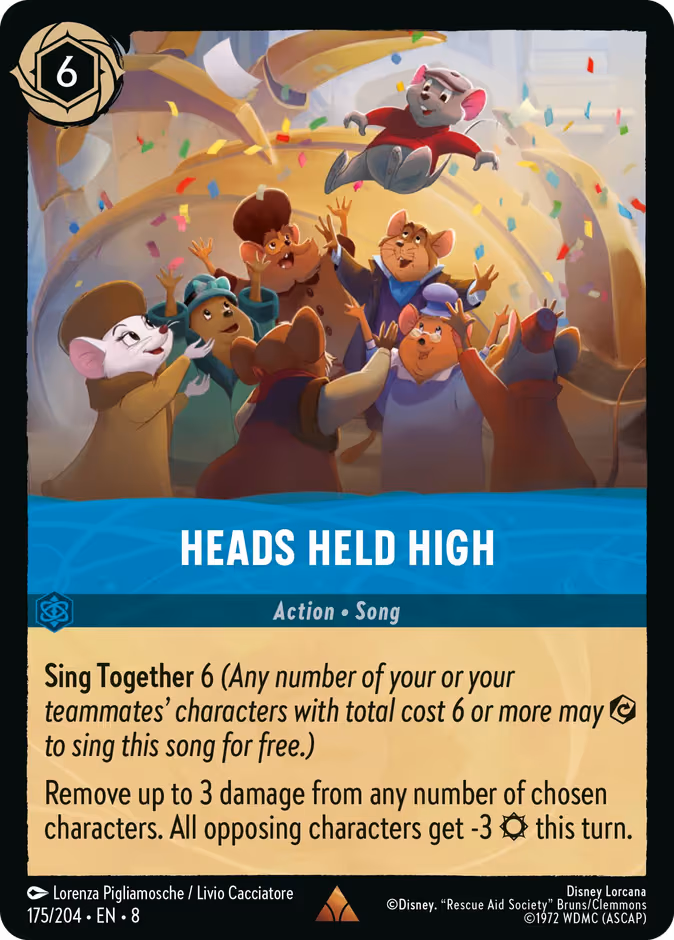 Heads Held High Lorcana card (175/204, Reign of Jafar)