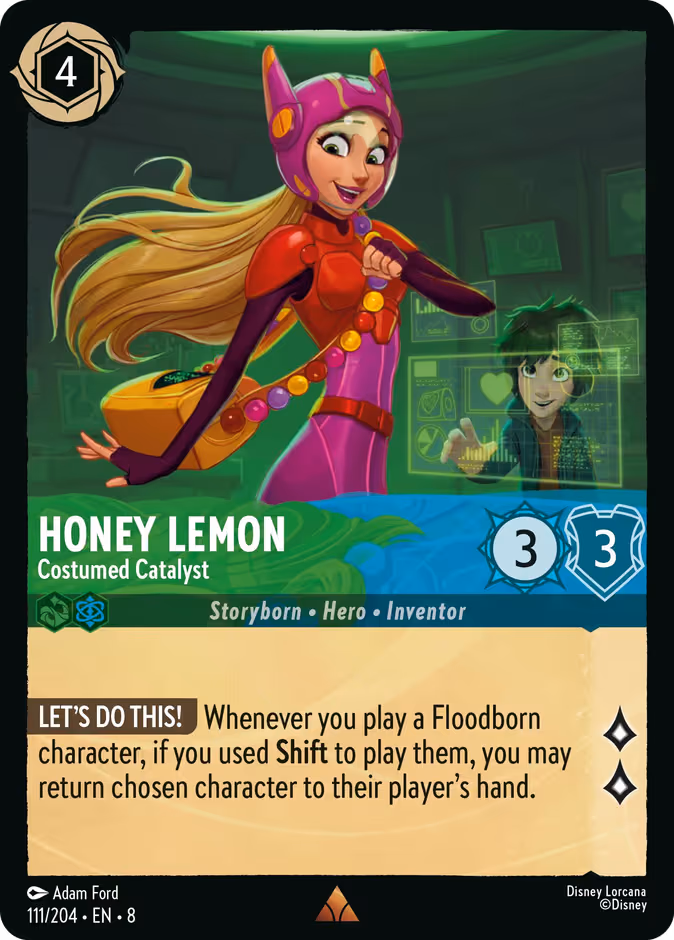 Honey Lemon - Costumed Catalyst Lorcana card (111/204, Reign of Jafar)