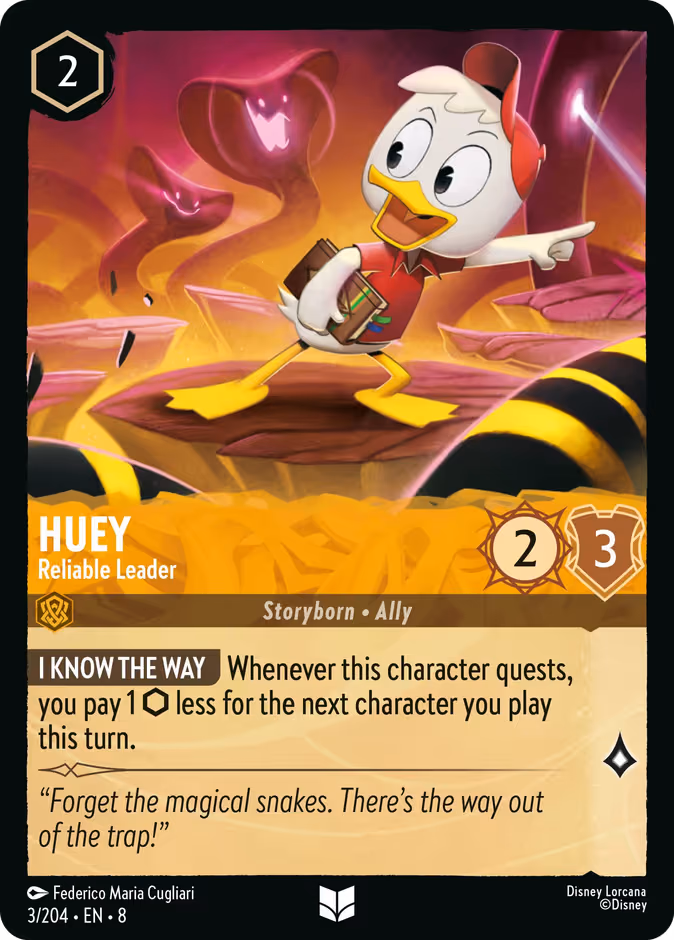 Huey - Reliable Leader Lorcana card (3/204, Reign of Jafar)
