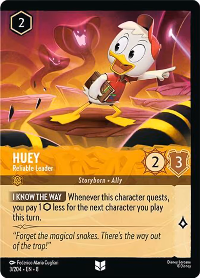 Huey - Reliable Leader Lorcana card (3f/204, Reign of Jafar)