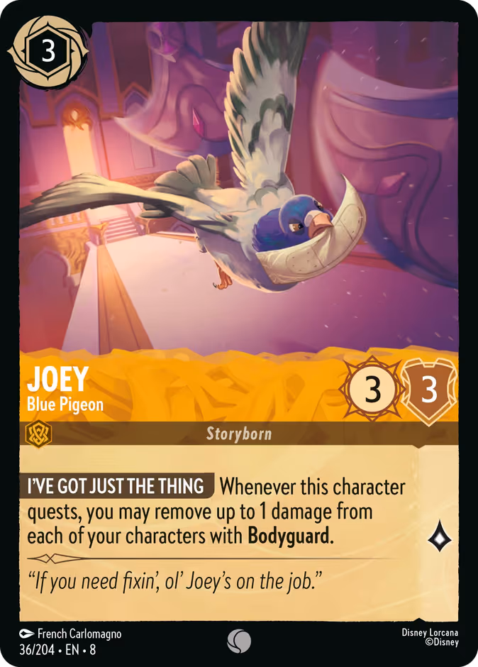 Joey - Blue Pigeon Lorcana card (36/204, Reign of Jafar)