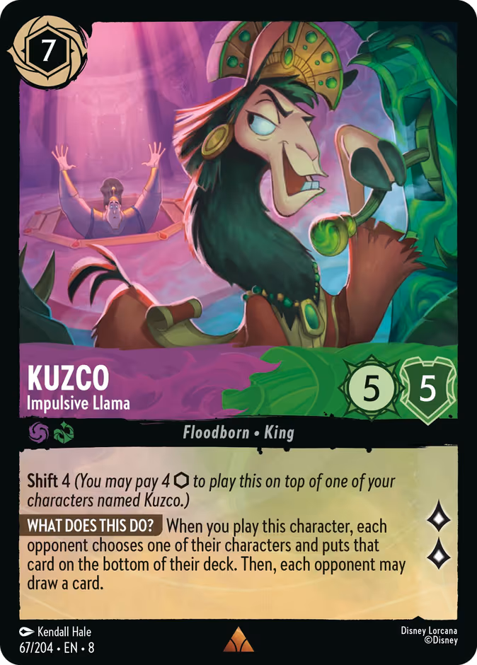 Kuzco - Impulsive Llama Lorcana card (67/204, Reign of Jafar)